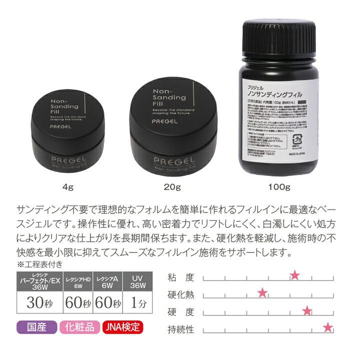 プリジェル ノンサンディングフィル４ｇ 工程表付き